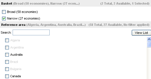 Dynamic filtering example