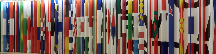 Wall of flags