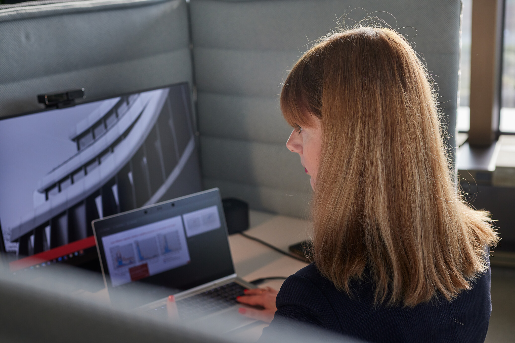 Woman using a computer