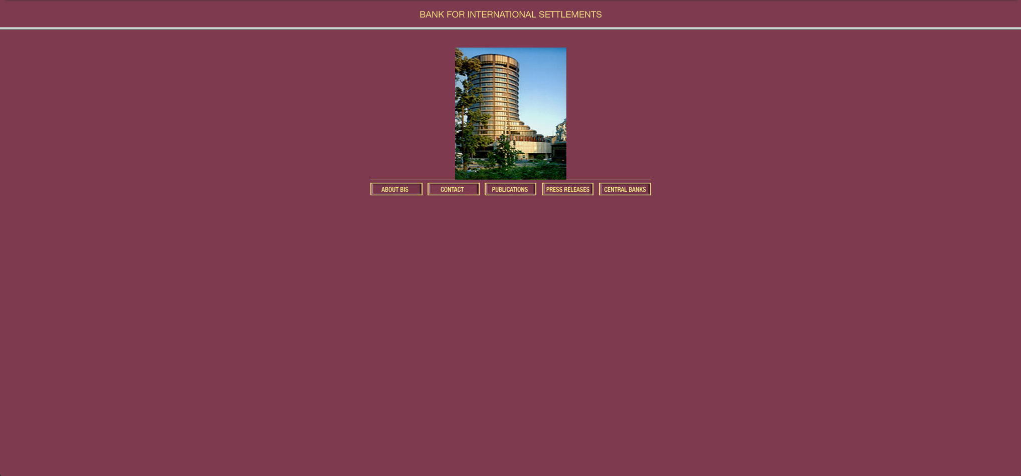 The BIS website home page from 1996