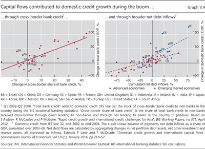 Capital flows contributed to domestic credit growth during the boom -