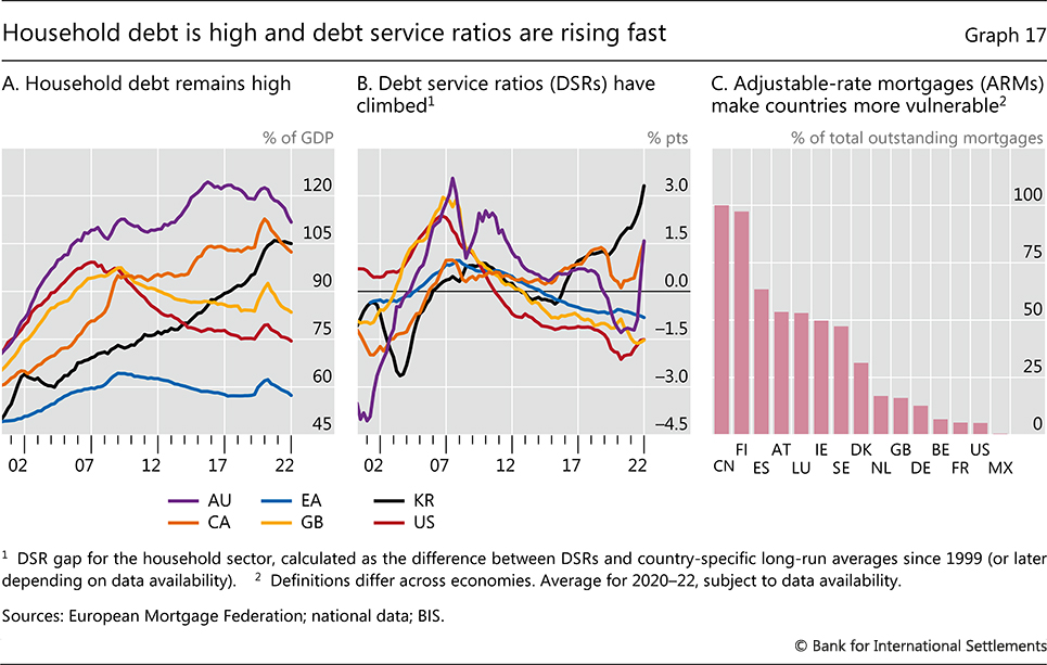 Household debt is high and debt service ratios are rising fast