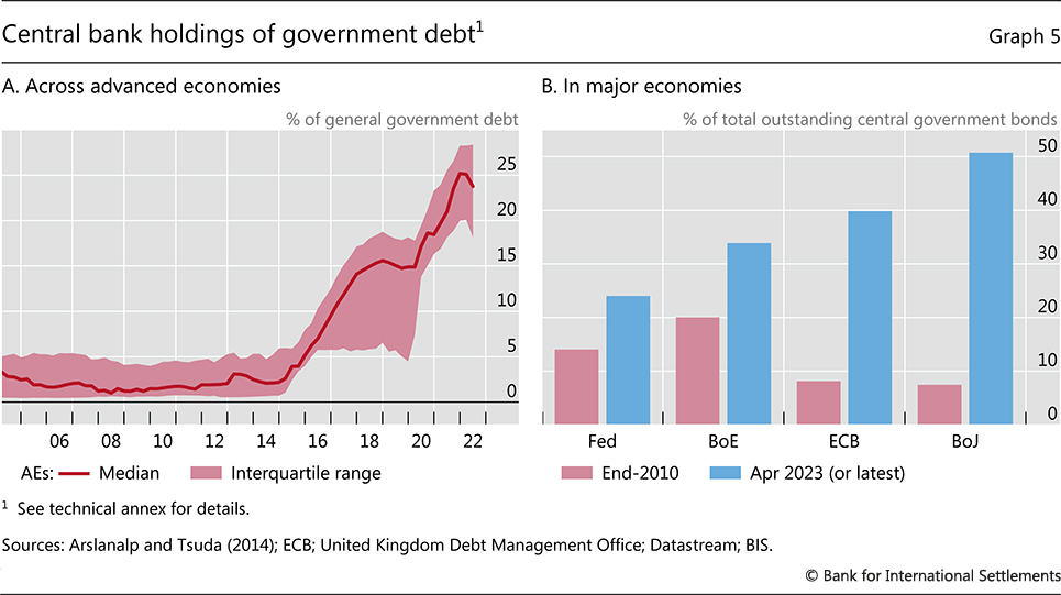 Central bank holdings of government debt