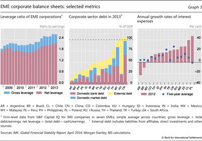 EME corporate balance sheets: selected metrics