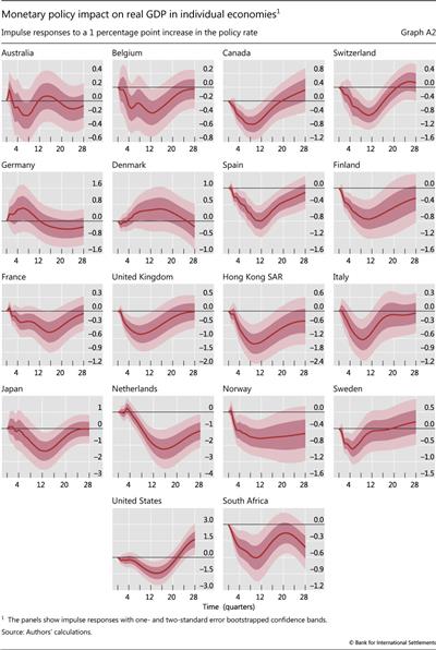 Monetary policy impact on real GDP in individual economies