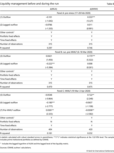 Liquidity management before and during the run