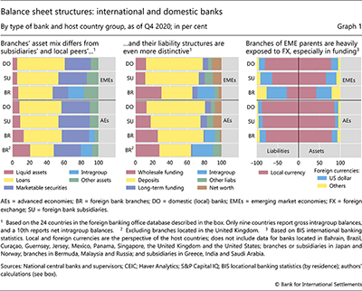Balance sheet structures: international and domestic banks