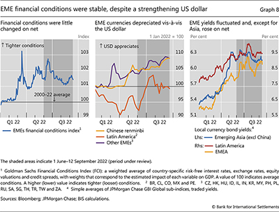 EME financial conditions were stable, despite a strengthening US dollar