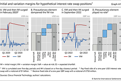 Initial and variation margins for hypothetical interest rate swap positions