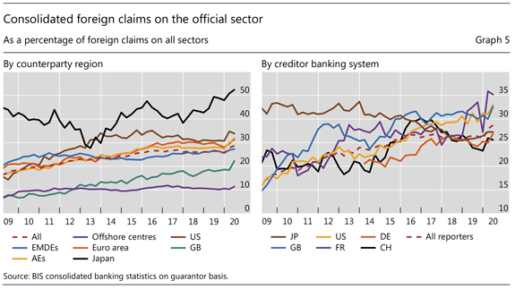 Consolidated foreign claims on the official sector