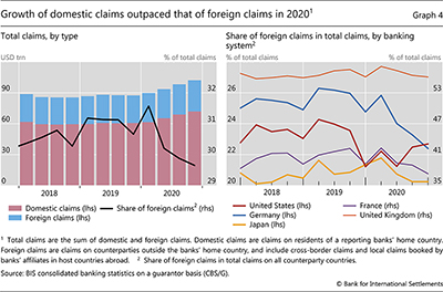 Growth of domestic claims outpaced that of foreign claims in 2020