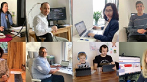 Employees teleworking from their homes