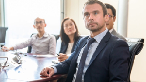 Employee in a meeting