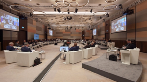 Beautiful conference room filled with people