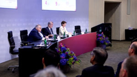 Presenters in front of the audience