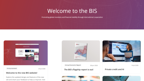 Visual of the new BIS website home page