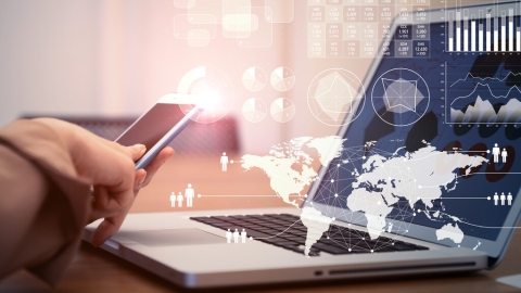 Fintech;notebook; iPhone; Laptop phone map