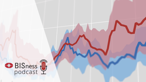 Annual Economic Report cover graph with BISness podcast brand identity