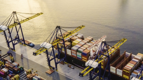 View of sea port